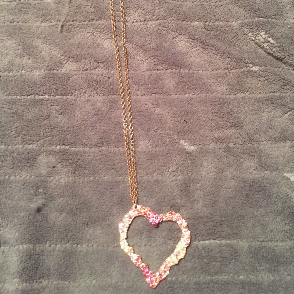 Betsey Johnson Not Your Babe Long Heart Pendant